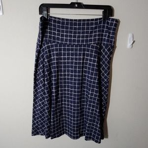 Popana blue plaid foldover Pull On Stretchy super soft skirt size 3X